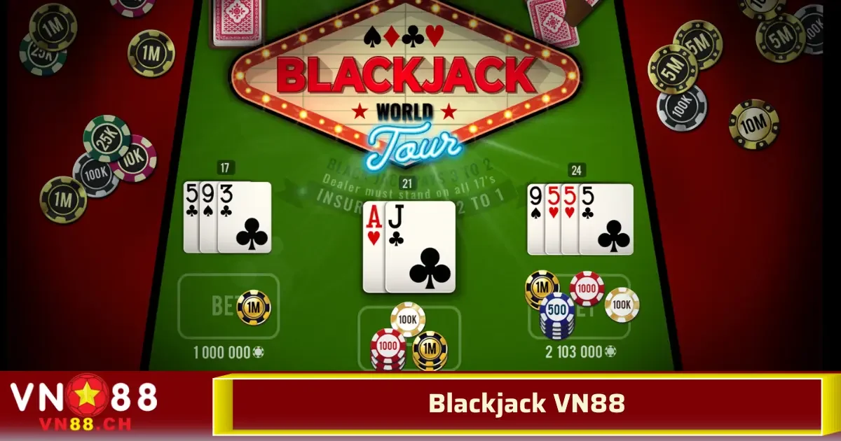 Blackjack VN88 – 21 điểm, Thắng Lớn Đầy Kịch Tính 1 Blackjack VN88 cung cấp trải nghiệm chân thực, nhanh chóng, cùng nhiều nền tảng hỗ trợ như chơi trực tiếp, chơi tự do, và các phiên bản di động tiện lợi.