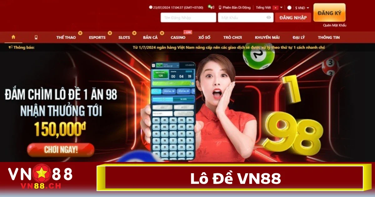 Lô Đề VN88 1 Lô đề VN88 đang trở thành một trong những lựa chọn hàng đầu cho các người đam mê thử vận may tại Việt Nam.